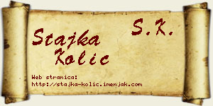 Stajka Kolić vizit kartica